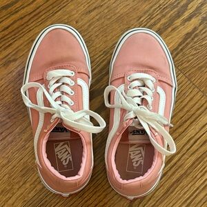 Vans Coral and White Lace-Up Sneakers